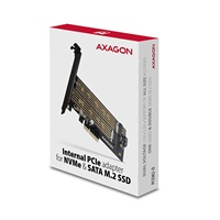 AXAGON PCEM2-D, adapter wewnętrzny PCIe x4 - M.2 NVMe M-key + SATA B-key slot, LP