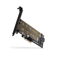 AXAGON PCEM2-D, adapter wewnętrzny PCIe x4 - M.2 NVMe M-key + SATA B-key slot, LP