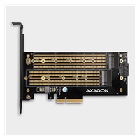 AXAGON PCEM2-D, adapter wewnętrzny PCIe x4 - M.2 NVMe M-key + SATA B-key slot, LP