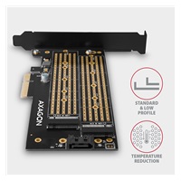 AXAGON PCEM2-D, adapter wewnętrzny PCIe x4 - M.2 NVMe M-key + SATA B-key slot, LP