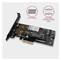 AXAGON PCEM2-D, adapter wewnętrzny PCIe x4 - M.2 NVMe M-key + SATA B-key slot, LP