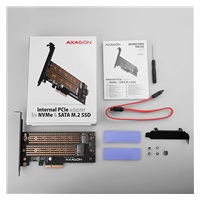 AXAGON PCEM2-D, adapter wewnętrzny PCIe x4 - M.2 NVMe M-key + SATA B-key slot, LP