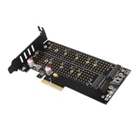 AXAGON PCEM2-DC, adapter wewnętrzny PCIe x4 - M.2 NVMe M-key + SATA B-key slot, chłodnica, LP
