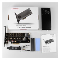 AXAGON PCEM2-DC, adapter wewnętrzny PCIe x4 - M.2 NVMe M-key + SATA B-key slot, chłodnica, LP