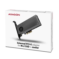 AXAGON PCEM2-DC, adapter wewnętrzny PCIe x4 - M.2 NVMe M-key + SATA B-key slot, chłodnica, LP
