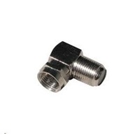 Konektor F spojka úhlová (F samec - F samice) pro koaxiální kabel - 10ks