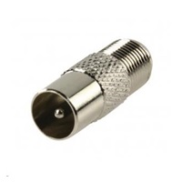 Konektor F spojka (F samice - IEC samec) pro koaxiální kabel - 10ks