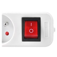 Solight prodlužovací přívod, 4 zásuvky, bílý, vypínač, 3m