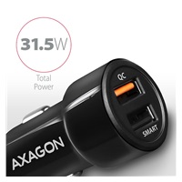 AXAGON PWC-QC5, QUICK a SMART Uniwersalna ładowarka samochodowa, 2x port QC3.0/AFC/FCP + 5V-2.6A, 31.5W