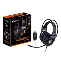 GIGABYTE sluchátka s mikrofonem headset AURUS H5, wired, RGB Lighting, USB/3.5mm