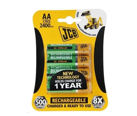 JCB RTU NiMH AA/R06, min.2400mAh, přednabitá, blistr 4 ks