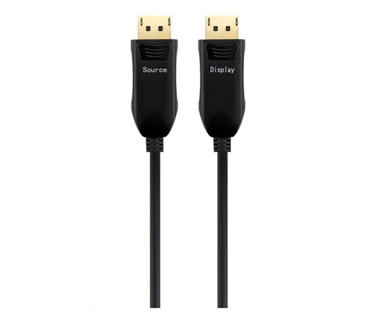 PREMIUMCORD Optický DisplayPort 1.4 přípojný kabel M/M, zlacené konekt. 20m
