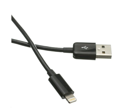 C-TECH kabel USB 2.0 Lightning (IP5 a vyšší) nabíjecí a synchronizační kabel, 1m, černý