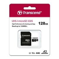 TRANSCEND MicroSDXC karta 128GB 330S, UHS-I U3 A2 + adaptér