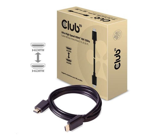 Club3D Cable HDMI 2.1 Ultra High Speed HDMI™ 4K120Hz, 8K60Hz, 2m