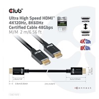 Club3D Cable HDMI 2.1 Ultra High Speed HDMI™ 4K120Hz, 8K60Hz, 2m