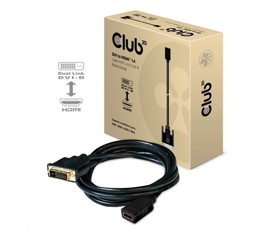Club3D Kabel DVI-D na HDMI 1.4, (M/F), 2m
