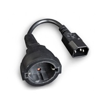 GEMBIRD Kabel síťový adaptér C14 (M) -> schuko (F), 15 cm