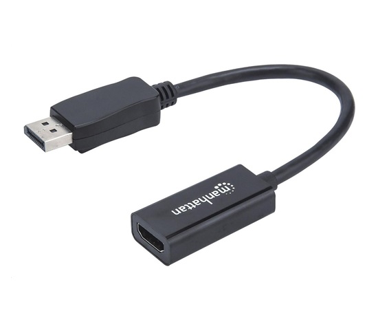 MANHATTAN Adaptér, DisplayPort, DP-Male/HDMI-Female, černý