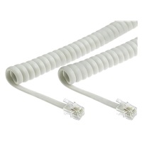 Telefonní šňůra kroucená - 2xRJ10 4p4c, 6m, bílá