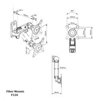 Výškově polohovatelný držák Tv monitoru Fiber Mounts F120