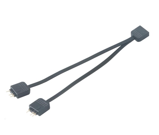 AKASA rozbočovač pro RGB LED 1x female/2x male, černý