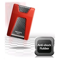 ADATA Externí HDD 1TB USB 3.1 DashDrive Durable HD650, červený (gumový, nárazu odolný)