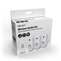 Solight dálkově ovládané zásuvky set 3 + 1, 3 zásuvky, 1 ovladač