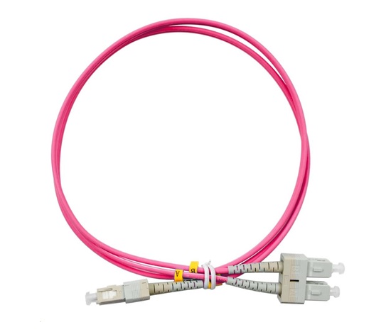 Duplexní patch kabel MM 50/125, OM4, SC-SC, LS0H, 1m