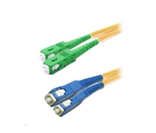 Duplexní patch kabel SM 9/125, OS2, SC(APC)-SC(PC), LS0H, 1m