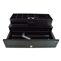 Virtuos pokladní zásuvka SK-500C, s kabelem 24V, pořadač 6/8, 9-24V, černá