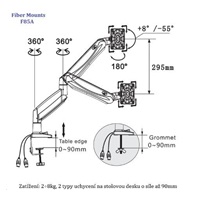 Profesionální kancelářský držák LCD monitoru Fiber Mounts F85A