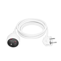 Solight prodlužovací přívod - spojka, 1 zásuvka, 2m, 3 x 1mm2, bílá