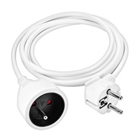 Solight prodlužovací přívod - spojka, 1 zásuvka, 2m, 3 x 1mm2, bílá