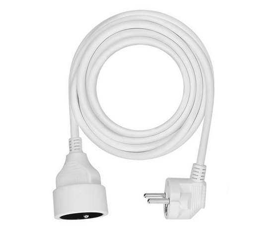Solight prodlužovací přívod - spojka, 1 zásuvka, 5m, 3 x 1mm2, bílá