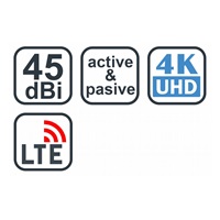 EVOLVEO Xany 2A, 230/5V, aktivní pokojová anténa FM/DAB+/DVB-T2, filtr LTE,4G,5G