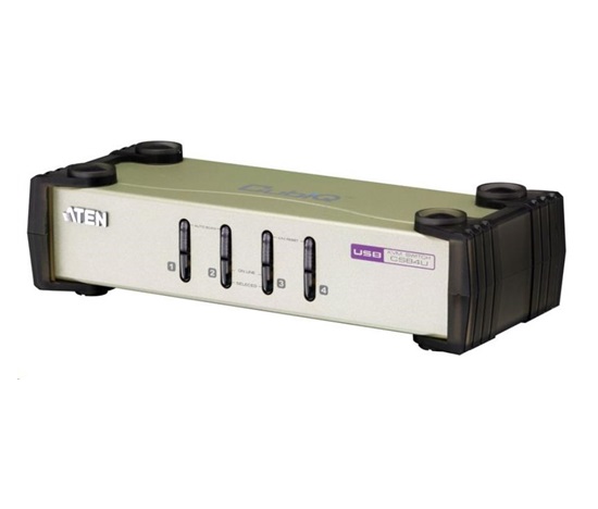 ATEN přepínač 4-port KVM PS/2+USB, kabely (2x1.2m, 2x1.8m)
