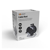 Solight prodlužovací přívod na bubnu, 4 zásuvky, 50m, černý kabel, 3x 1,5mm2