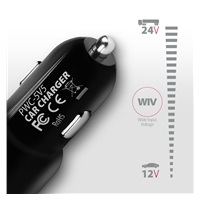 AXAGON PWC-5V5, SMART ładowarka samochodowa, 2x port 5V-2.4A + 2.4A, 24W