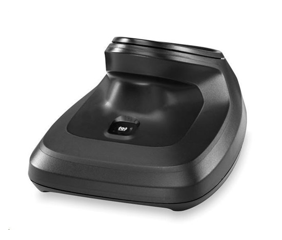 Zebra charging/transmitter cradle, presentation, black