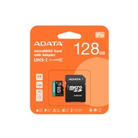 ADATA MicroSDXC karta 128GB Premier Pro UHS-I V30S (R:100/W:80 MB/s) + SD adaptér