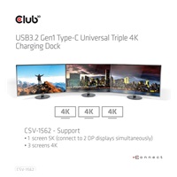 Club3D USB C 3.2 Gen1 Universal Triple 4K Charging Dock