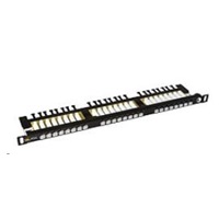 Patch panel Solarix 24xRJ45 CAT6 UTP z wspornikiem 0,5U czarny