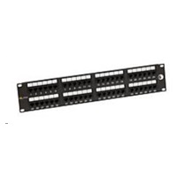 Patch panel Solarix 48 x RJ45 CAT6 UTP 350 MHz 2U czarny