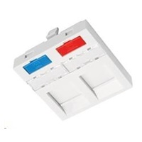 Solarix Modul French style 45 x 45mm pro 2 keystony přímý bílý SXF-M-2-45-WH-P