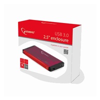 GEMBIRD externí box pro 2.5" zařízení, USB 3.0, SATA, červený