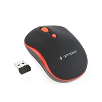 GEMBIRD myš MUSW-4B-03-R, černo-červená, bezdrátová, USB nano receiver