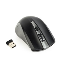 GEMBIRD myš MUSW-4B-04-GB, šedo-černá, bezdrátová, USB nano receiver