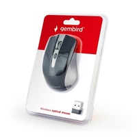 GEMBIRD myš MUSW-4B-04-GB, šedo-černá, bezdrátová, USB nano receiver