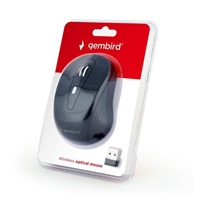 GEMBIRD myš MUSW-6B-01, černá, bezdrátová, USB nano receiver